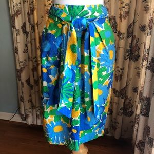 J Crew Tie-Waist Skirt in Puckered Morning Floral